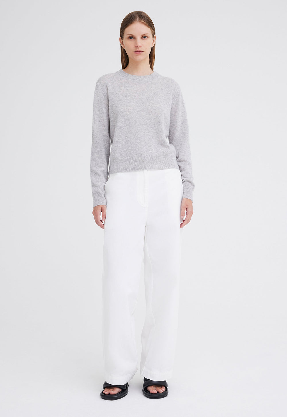 Jac+Jack Peter Cashmere Sweater - Pale Grey Marle